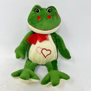 American Kids Plush 9” Green Frog w/ Red Hearts 2011 Stuffed Animal Stuffie